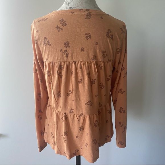 Sonoma Goods For Life Slubbed Tiered Long Sleeve Top - Picture 3 of 6